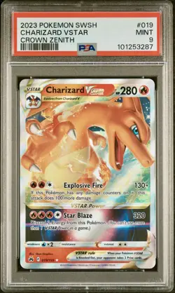 Pokemon Charizard VSTAR 019/159 Crown Zenith Holo PSA 9 - Image 1