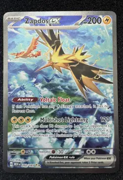 Zapdos ex 202/165 SV 151 Special Illustration Rare Full Art Holo English 200HP - Image 1