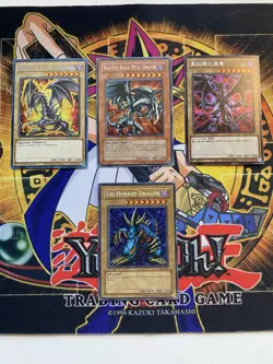 Yu-Gi-Oh FMR-001 RED EYES BLACK DRAGON LOT & TRI HORNED DRAGON LOB 1st MP-HP - Image 1