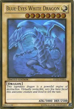 Lightly Played Blue-Eyes White Dragon - GLD5-EN001 - Ghost/Gold Hybrid Rare - Li - Image 1