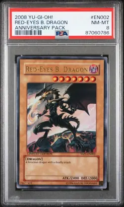 Yu-Gi-Oh! Red-Eyes Black Dragon Anniversary Pack Ultra Rare YAP1-EN002 PSA 8 - Image 1