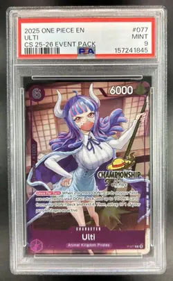 2025 One Piece Championship Event Pack Ulti #P-077 PSA 9 - Image 1