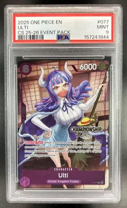 2025 One Piece Championship Event Pack Ulti #P-077 PSA 9 - Image 1