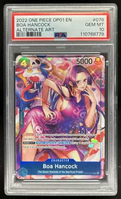 2022 One Piece Romance Dawn Boa Hancock Alternate Art #OP01-078 PSA 10 GEM MINT - Image 1