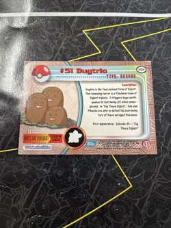 Dugtrio 51 Topps Blue Logo Pokemon TV Animation Edition D2 - Image 2
