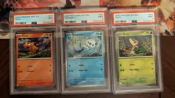 Tepig, Oshawott, Snivy Tinsel Holo Lot - Sequential Psa 9 Pokemon Poster Promos - Image 1
