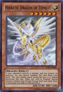 Yugioh! LP Hieratic Dragon of Tefnuit - AP01-EN008 - Super Rare - Unlimited Edit - Image 1