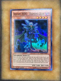 Yugioh Destiny HERO - Diamond Dude DESO-EN009 Super Rare 1st Ed NM - Image 1
