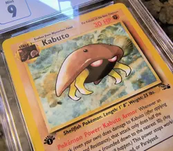 Kabuto 1st Edition Fossil Pokemon Card CGC 9 (9.5) MINT (GM) #50/62 Vintage 1999 - Image 2