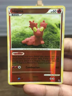 2010 HeartGold & SoulSilver - Undaunted Slugma #67 Reverse Holo Pokemon Card NM - Image 3