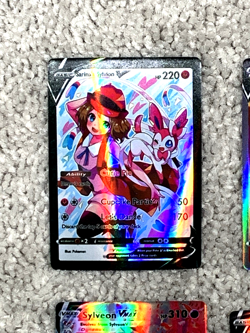 Set of 4 Sarina's Sylveon V, Sylveon VMax + More!!! Holo Fan Art Display Cards - Image 3
