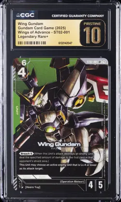 2025 GUNDAM CARD GAME WINGS OF ADVANCE #ST02-001 WING GUNDAM CGC 10 PRISTINE - Image 1