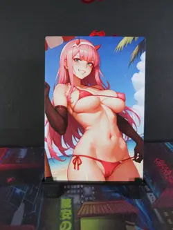 02 Zero Two Darling in Franxx Custom Art Card NM Anime Waifu Collectible - Image 1