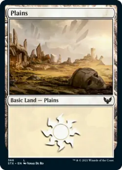 1x Plains (366) - Foil - Strixhaven: School of Mages - Near Mint, English - MTG! - Image 1