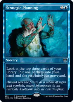 1x Strategic Planning - Foil - Dark Frame Promo - Kaldheim - Near Mint, English - Image 1