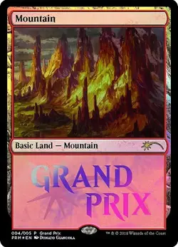 1x Mountain - Foil 2018 Grand Prix Promo - Unique & Misc Promos - Near Mint, Eng - Image 1
