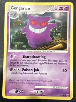 Gengar Pokemon TCG Arceus Non-Holo Rare Card #17/99 LP/NM - Image 1