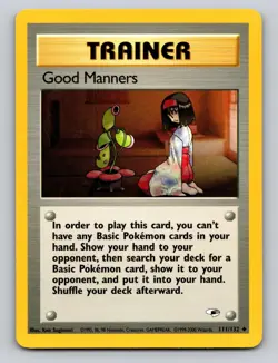 Good Manners 111/132 Uncommon Gym Heroes Pokemon Unlimited NM - Image 1