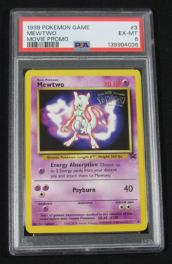 1999 Pokemon Game MEWTWO 3 MOVIE BLACK STAR PROMO PSA 6 EX-MT - Image 1
