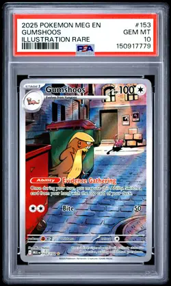 2025 POKEMON MEG EN-MEGA EVOLUTION ILLUSTRATION RARE #153 GUMSHOOS PSA 10 - Image 1