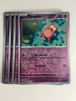 Pokemon TCG 151 4x Playset Reverse Holographic Slowpoke 079/165 Near Mint - Image 1