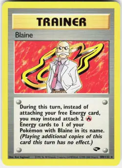 Blaine 100/132 Rare Gym Challenge Pokemon Unlimited NM/M - Image 1