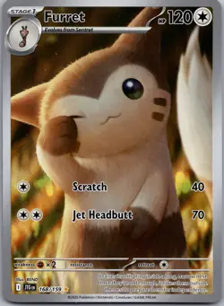 Furret 168/159 Illustration Rare Journey Together Pokemon Near Mint - Image 1