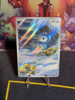 Pokemon TCG Piplup 098/094 – Phantasmal Flames – Illustration Rare M/NM - Image 1