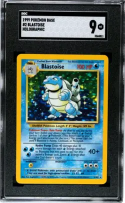 1999 Pokemon Base Set Unlimited Blastoise Holo SGC 9 MT - Image 1
