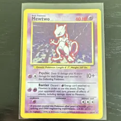 Pokemon TCG Mewtwo Base Set 10/102 Holo Rare EN 1999 60 HP - Image 1