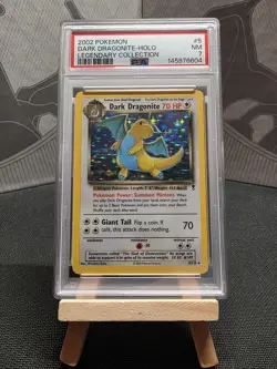 2002 Pokemon Legendary Collection Dark Dragonite Holo Rare 5/110 PSA 7 - Image 1
