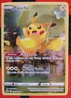Pokemon TCG Pikachu Crown Zenith Galarian Gallery GG30/GG70 Holo Miscut Error - Image 1