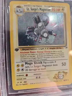 Lt. Surge's Magneton Gym Heroes 1st Edition Holo Pokemon WOTC Mint PSA BGS 8.5 - Image 2
