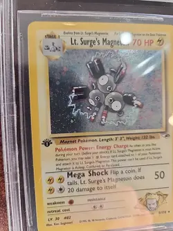 Lt. Surge's Magneton Gym Heroes 1st Edition Holo Pokemon WOTC Mint PSA BGS 8.5 - Image 3