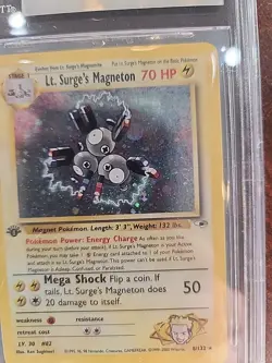 Lt. Surge's Magneton Gym Heroes 1st Edition Holo Pokemon WOTC Mint PSA BGS 8.5 - Image 4
