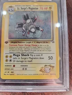Lt. Surge's Magneton Gym Heroes 1st Edition Holo Pokemon WOTC Mint PSA BGS 8.5 - Image 5