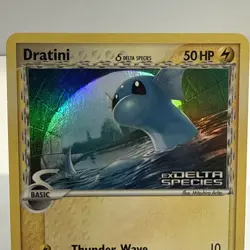 2005 Pokemon EX Delta Species Dratini Reverse Holo Stamp #66/113 - Small Crease - Image 2