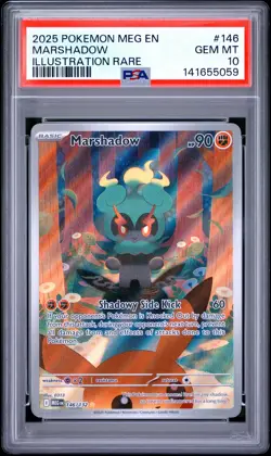 2025 POKEMON MEG EN-MEGA EVOLUTION ILLUSTRATION RARE #146 MARSHADOW PSA 10 - Image 1
