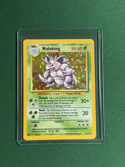 Nidoking 11/102 Base Set Holo Rare Unlimited LP Pokemon TCG - Image 1