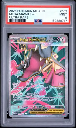 2025 POKEMON MEG EN-MEGA EVOLUTION ULTRA RARE #162 MEGA MAWILE EX PSA 9 - Image 1