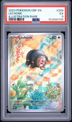 2023 POKEMON OBF EN-OBSIDIAN FLAMES ILLUSTRATION RARE #209 LECHONK PSA 5 - Image 1