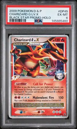 2009 POKEMON DIAMOND & PEARL BLACK STAR PROMO HOLO #DP45 CHARIZARD G LV.X PSA 6 - Image 1