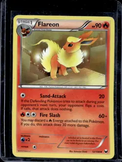 2012 Pokemon Black & White Dark Explorers Flareon #12/108 - Image 1