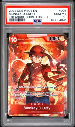 2024 ONE PIECE PROMOS TREASURE BOOSTERS SET #006 MONKEY D. LUFFY PSA 10 - Image 1