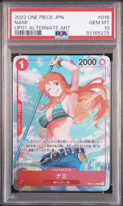 2022 ONE PIECE JPN OP01-ROMANCE DAWN ALTERNATE ART #016 NAMI PSA 10 - Image 4