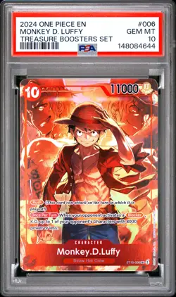2024 ONE PIECE PROMOS TREASURE BOOSTERS SET #006 MONKEY D. LUFFY PSA 10 - Image 1