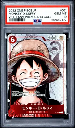2022 ONE PIECE JPN 25TH ANNIVERSARY PREMIUM COLLECTION MONKEY D LUFFY PSA 10 - Image 1