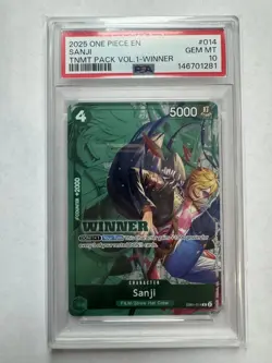 Sanji Winner Pack 2025 Vol. 1 EB01-014 PSA 10 One Piece English - Image 1