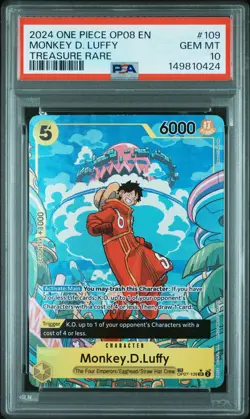 2024 One Piece Two Legends MONKEY D. LUFFY #109 Op08 GEM MT PSA 10 Treasure Rare - Image 1