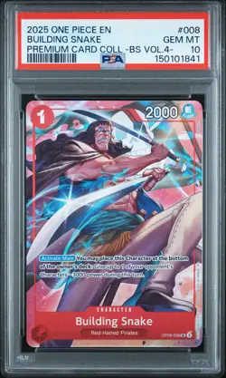 2025 ONE PIECE PREMIUM COLLECTION BEST SELECTION VOL.4 BUILDING SNAKE PSA 10 - Image 1
